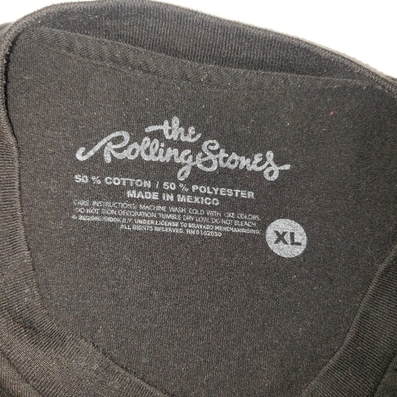 Rolling Stones North American Tour 1975 Black T-Shirt Size XL - Picture 5 of 5